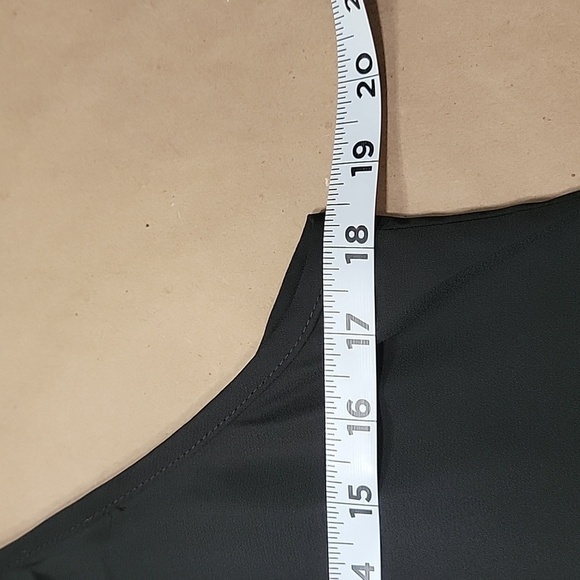 SHEIN Size M Black Frill Trim Mock Neck Sleeveless Blouse, EUC - Picture 11 of 15